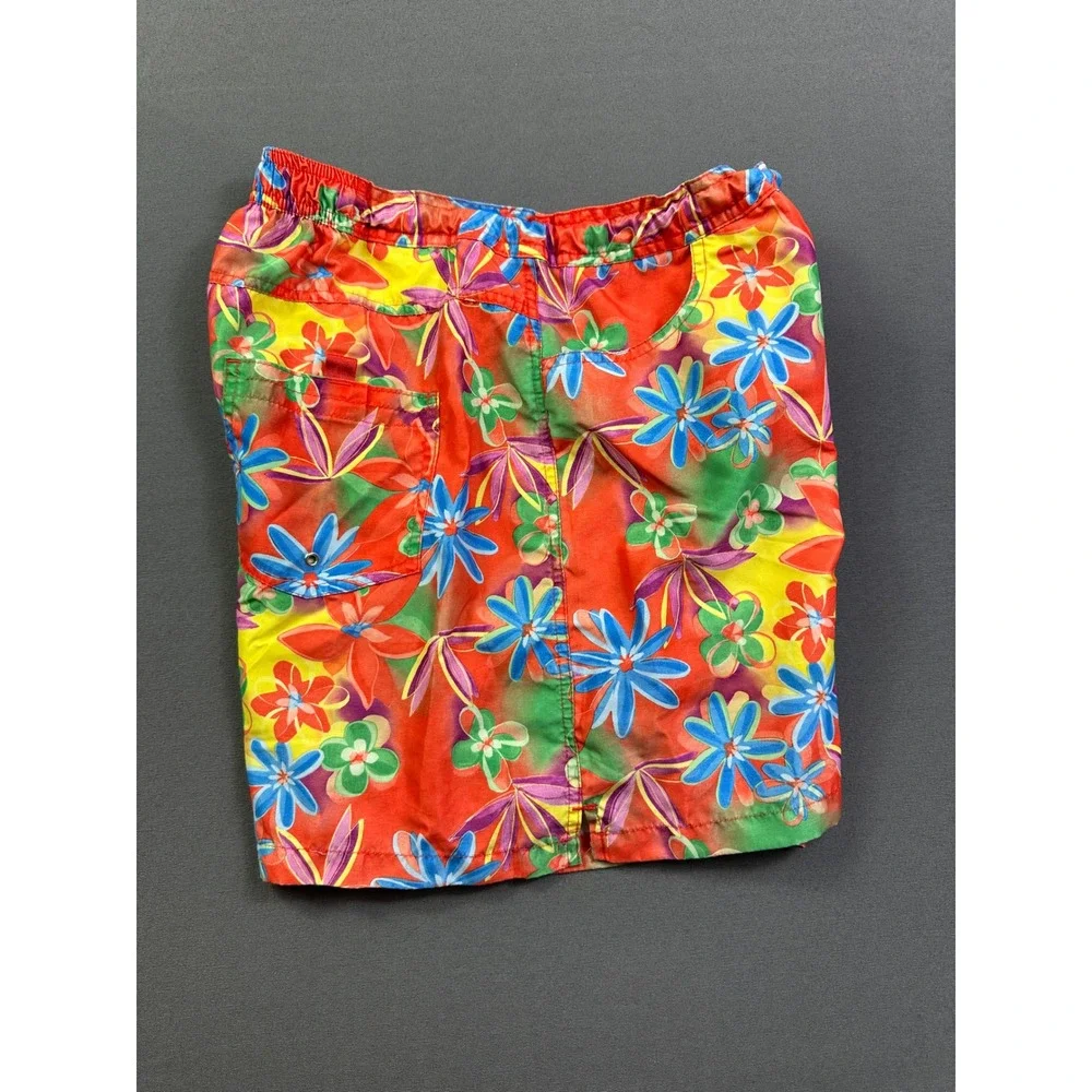 Body Glove Men's Floral Board Shorts Red Yellow Blue‎ Tropical Swim Trunks L